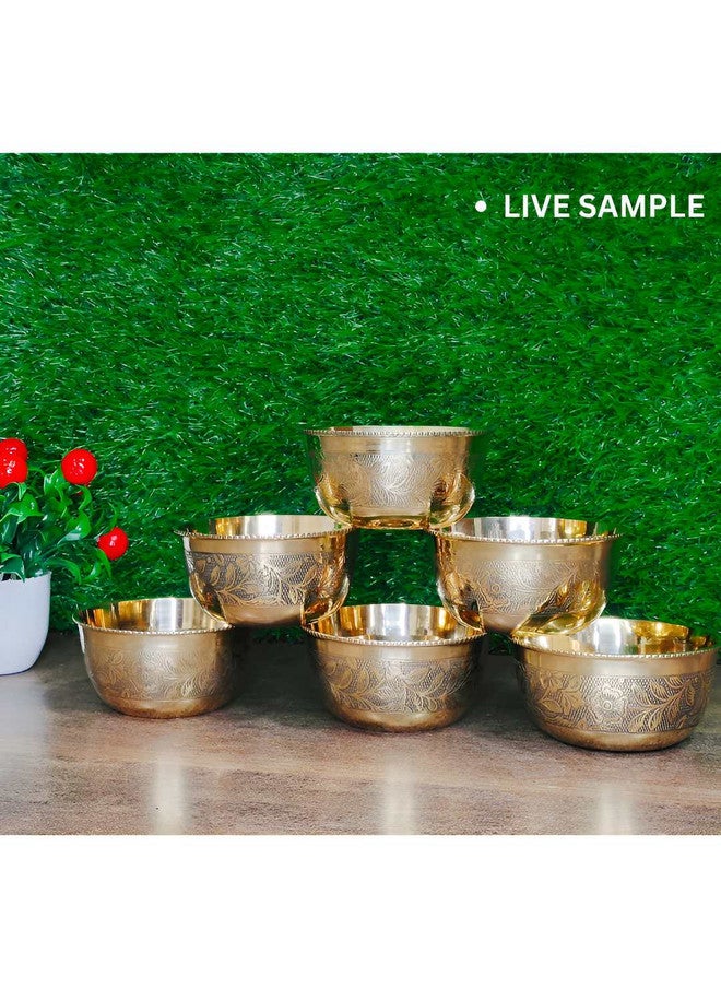 Nyra Kitchenware Gold-Toned Embedded Floral Design Brass Dishwasher Safe Dip Bowl - 200ml - Image 4